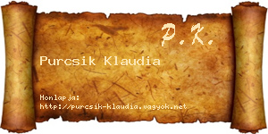 Purcsik Klaudia névjegykártya